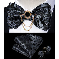 Pink Plaid Solid Men's Self Tie Bow Tie Silk Jacquard Woven Wedding Party Bowtie Hanky Brooch Set Men Butterfly Necktie DiBanGu SHOWLU FASHION STORE
