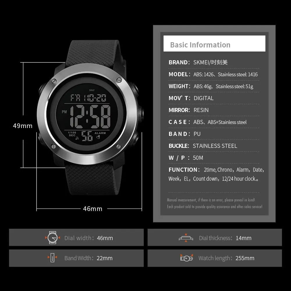Showlu Fashion Store 0 SKMEI Brand Top Luxury Waterproof LED Digital Sports Watches Men Fashion Casual Men's Wristwatches Clock Man Relogio Masculino