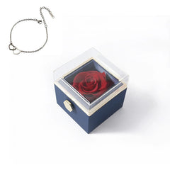 2024 New Valentine's Day Gift Double Heart Bracelets for Women Custom Engraved Name Steel Bracelets Eternal Rose Box Wedding Box SHOWLU FASHION STORE