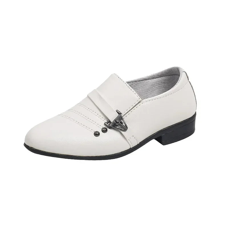 Children's Leather Shoes for Boys Toddler Kids Party Wedding Formal Performance Shoes School All-match Black White Loafers Shoes SHOWLU FASHION STORE