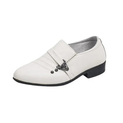 Children's Leather Shoes for Boys Toddler Kids Party Wedding Formal Performance Shoes School All-match Black White Loafers Shoes SHOWLU FASHION STORE