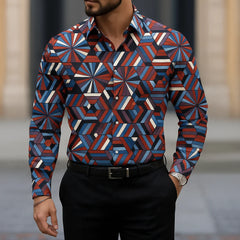 Men's Long Sleeve Shirt Casual Slim Fit striped design Shirt