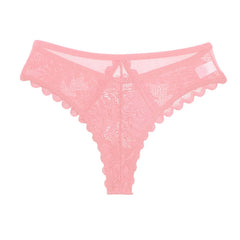 Lace Underwear Women's Panties Sexy Low-Waist Thong Hollow Out G String Female Underpant Solid Comfortable Female Lingerie SHOWLU FASHION STORE