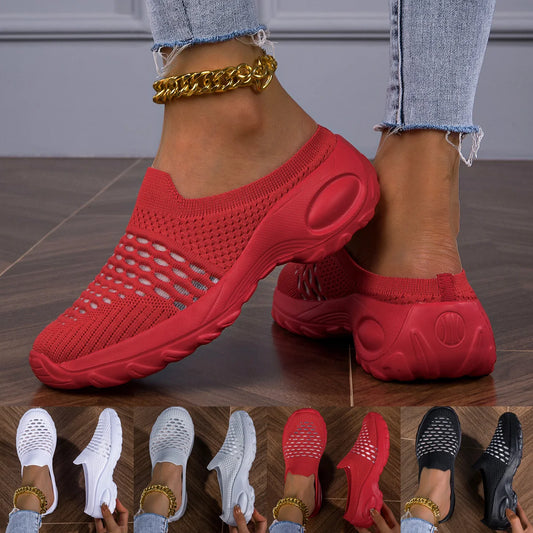 Women's Casual Fashion Sneakers, Breathable Lightweight Mesh Slip-On Shoes, Comfortable Sports Shoes For Daily Wear