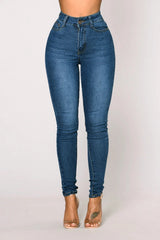 Women's Pants Denim Trousers Spring 2025 Fashion Street Office Commuter Pocket Design High Waist Jeans Skinny Pencil Trousers SHOWLU FASHION STORE