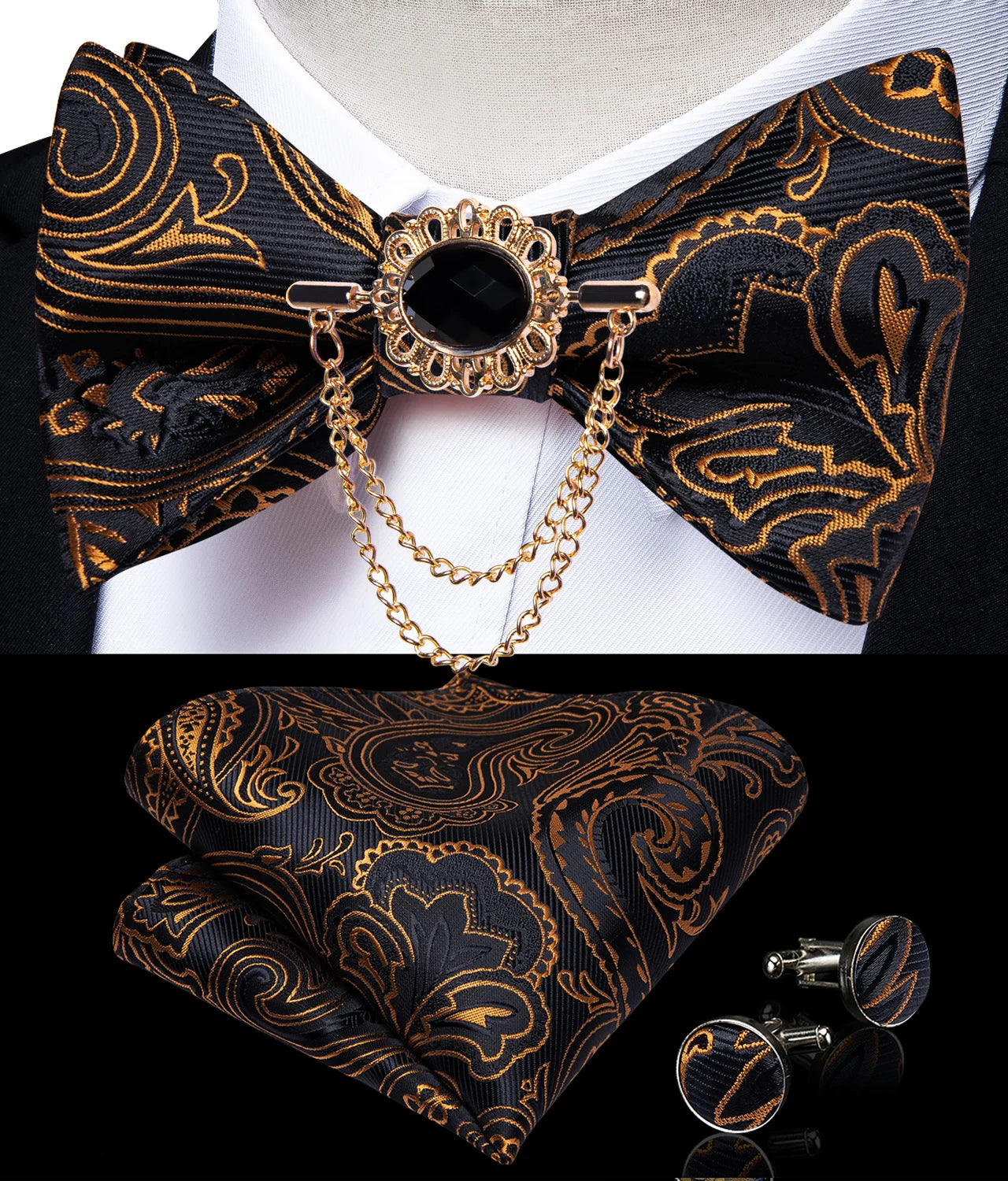 Pink Plaid Solid Men's Self Tie Bow Tie Silk Jacquard Woven Wedding Party Bowtie Hanky Brooch Set Men Butterfly Necktie DiBanGu SHOWLU FASHION STORE