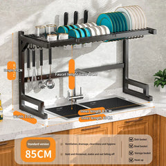 Thickened Multifunctional Dish Drain Rack Simple Kitchen Accessories Stainless Steel Kitchen Sink Storage Rack Utensil Holder