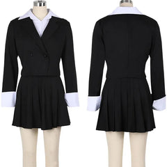2024 Elegant Workwear 2 Piece Outfit Sets for Women Office Lady Double-breasted Blazer Coat and A-line Pleated Mini Skirt Suits SHOWLU FASHION STORE