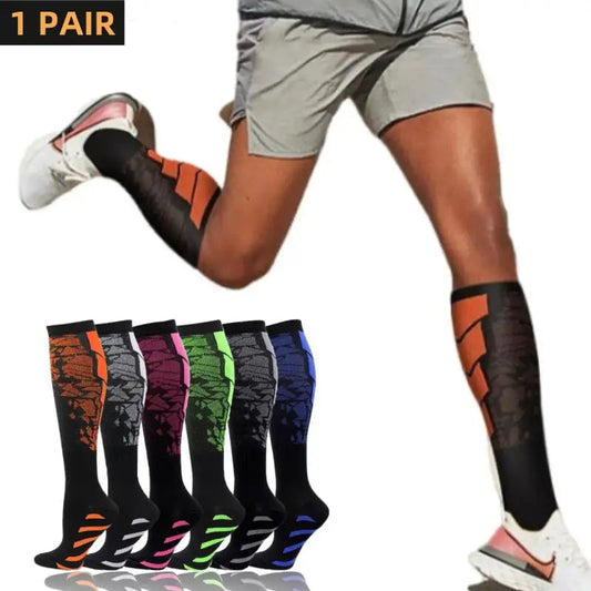 1 Pair Compression Sports Socks for Women and Men - Calf Support Socks for Running Nurses Flight Pregnancy Circulation Athletic SHOWLU FASHION STORE