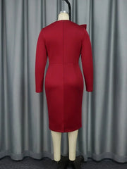 2025 Elegant Church Dresses for Women Party Bodycon Long Sleeves with Lace Appliques Sheath Classy Occasion Africa Wedding Guest