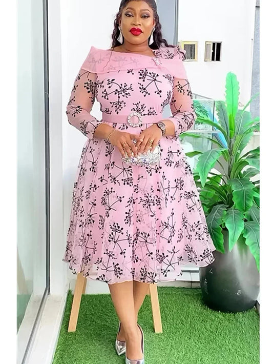 2025 Elegant African Dresses for Women Africa Clothing Plus Size Wedding Party Dress Dashiki Ankara Office Lady Outfit Robe SHOWLU FASHION STORE
