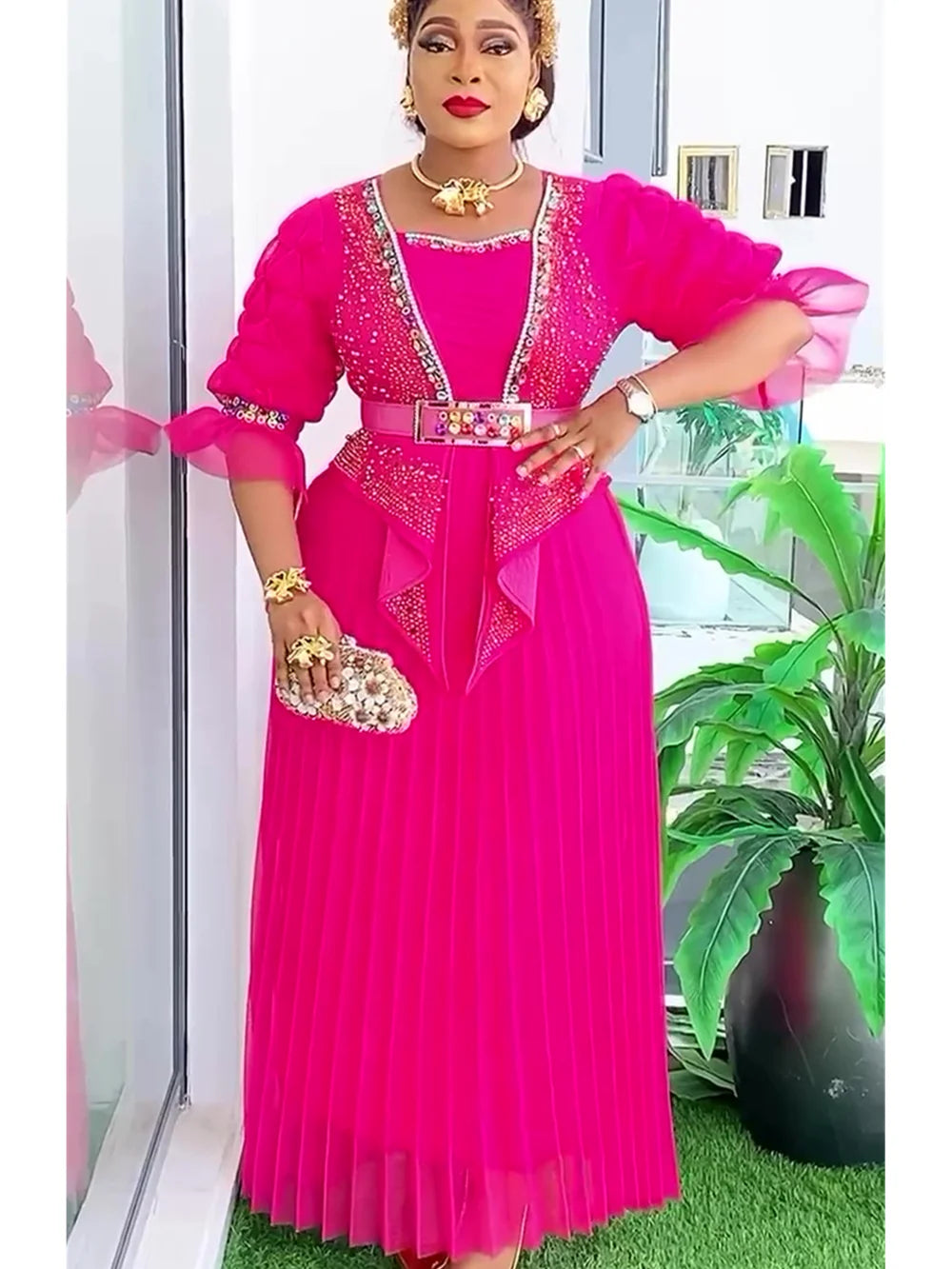 African Party Dresses for Women New Fashion Dashiki Ankara Wedding Evening Gown Elegant Turkey Muslim Maxi Dress