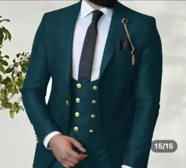Dark Blue 3 Piece Slim Men Fashion Suit Cutsom Groom Wedding Tuxedo Prom Wedding Tailor Made Men Suit Costume Homme Mariage SHOWLU FASHION STORE