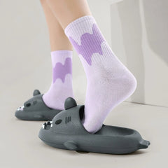 KIDMI New Men's and Women's Shark Slides Cloud Slippers Summer Open Toe Slide Sandals Casual Anti-Slip Beach Pool Shower Shoes