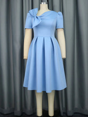 Bow Dress Women Elegant Skater Puffy Birthday Party Bow Ball Gowns Elegant A Line Short Scuba Dress Homecoming Special Occasions SHOWLU FASHION STORE