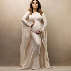 Elastic Maternity Photography Props Dress Bat Shirt Suitable For Taking Photos Pregnant Women Family Party Goddess Dress