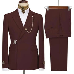 Elegant Men's Suits 2 Pieces Blazer Pants Italian Design Notched Lapel Party Wedding Slim Fit Costume Homme (Blazer+Pants)