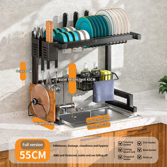 Thickened Multifunctional Dish Drain Rack Simple Kitchen Accessories Stainless Steel Kitchen Sink Storage Rack Utensil Holder