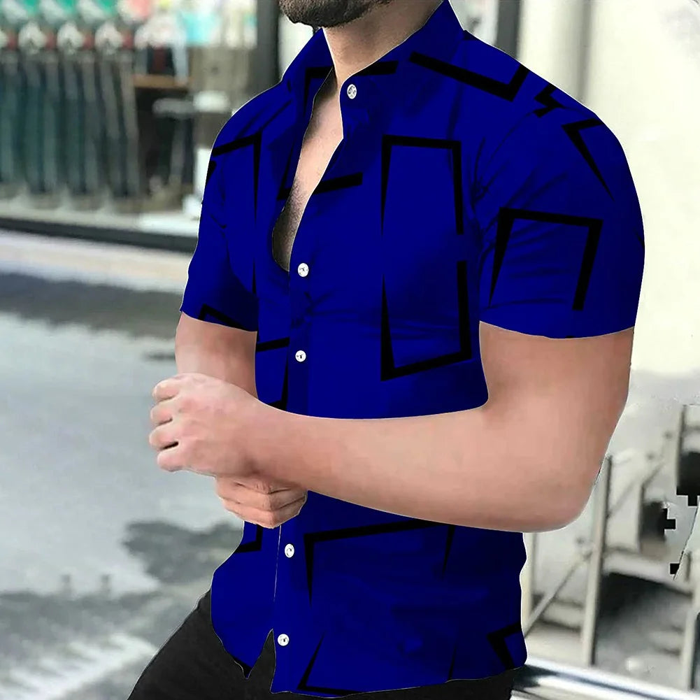 2023 New High Quality Hawaiian Baroque Short Sleeve 3D Printed Men's Shirt SHOWLU FASHION STORE