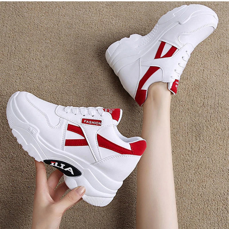 Sneakers Women Platform Inner Increase Shoes Woman Shoes Casual Ladies Footwear Chunky Sneakers Women Shoes Tennis Sport Shoes SHOWLU FASHION STORE