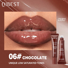Nude Brown Plumping Lip Gloss Moisturising Colored Lip Oil Transparent Fullness Lips Tint Soft Tube Make Up Beauty Lips Care 12g