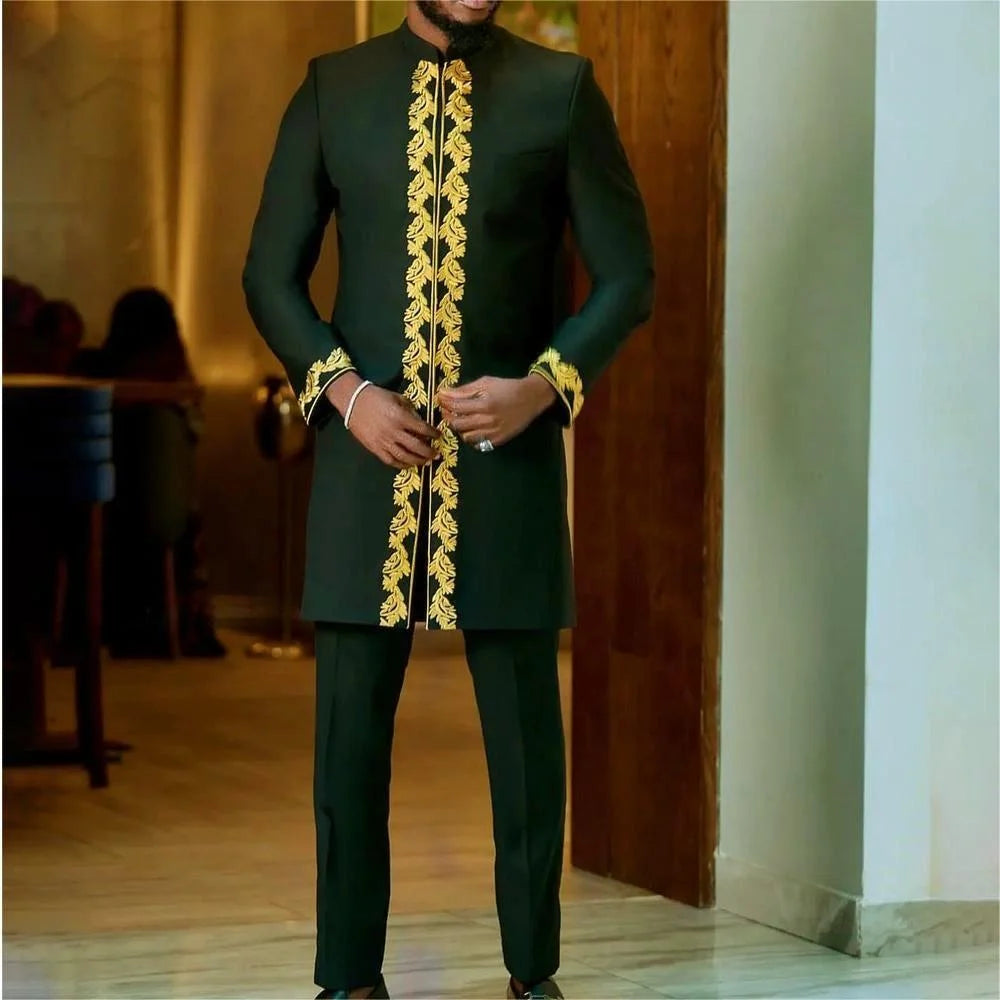 2025 new traditional men's suit luxury gentleman's shirt suit casual travel banquet men's two-piece set fashionable men's suit SHOWLU FASHION STORE