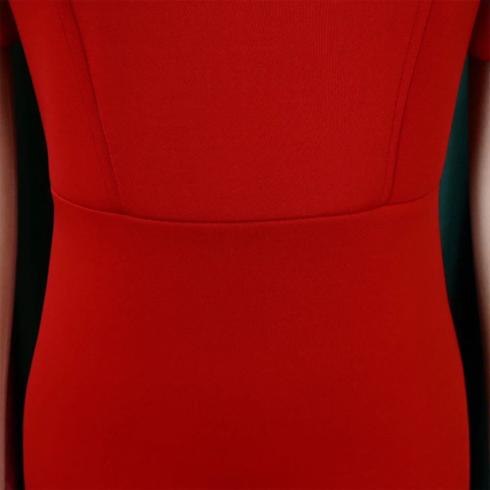 Elegant Dresses for Women O Neck Cold Shoulder Solid Package Hips Mid Calf Luxury Female Birthday Party Dinner Vestidos Mujer SHOWLU FASHION STORE