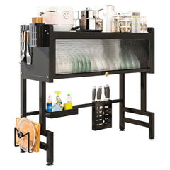 Multi Organizer Cabinet 3-Tier Kitchen Drain Shelf Steel Over The Sink Dish Drying Rack Large Over The Sink Dish Rack with Cover