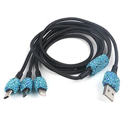 Car Charger Diamond-mounted Car Phone Safety Hammer Charger Dual USB Fast-Charged Diamond Car Phone Aluminum Alloy Charger