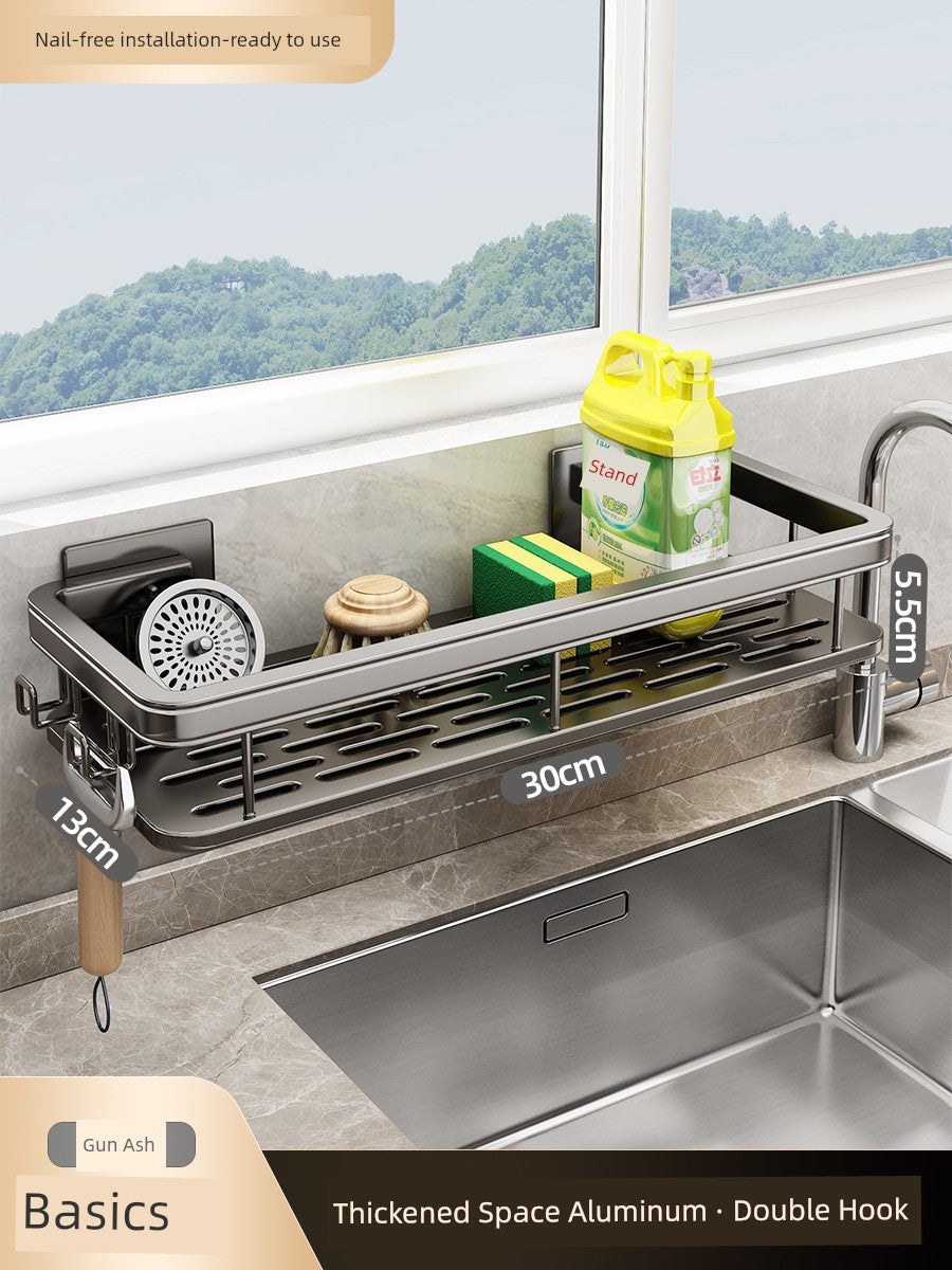 Punch-Free Storage Rack Wall-Mounted Tool Kitchen SHOWLU FASHION STORE