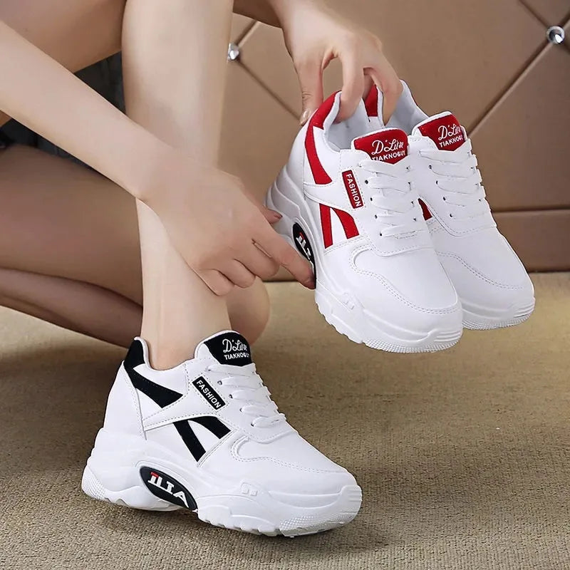 Sneakers Women Platform Inner Increase Shoes Woman Shoes Casual Ladies Footwear Chunky Sneakers Women Shoes Tennis Sport Shoes SHOWLU FASHION STORE
