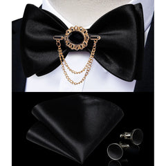 Pink Plaid Solid Men's Self Tie Bow Tie Silk Jacquard Woven Wedding Party Bowtie Hanky Brooch Set Men Butterfly Necktie DiBanGu SHOWLU FASHION STORE