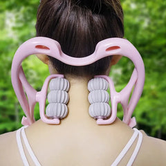 Six Wheel Cervical Massager Clip Neck Massage Roller Neck Shoulder Back Kneading Massager Manual Multifunctional Massage Tools