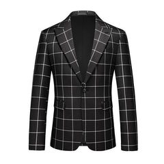 Single Breasted Plaid Suit Men's Clothing Fashion Simple Men Business Social Wedding Party Tuxedo Dress Blazers Jacket SHOWLU FASHION STORE