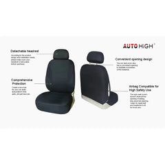 AUTO HIGH Universal Car Seat Covers Polyester Auto Seat Protector Front & Rear Fit Most Car Van SUV Truck