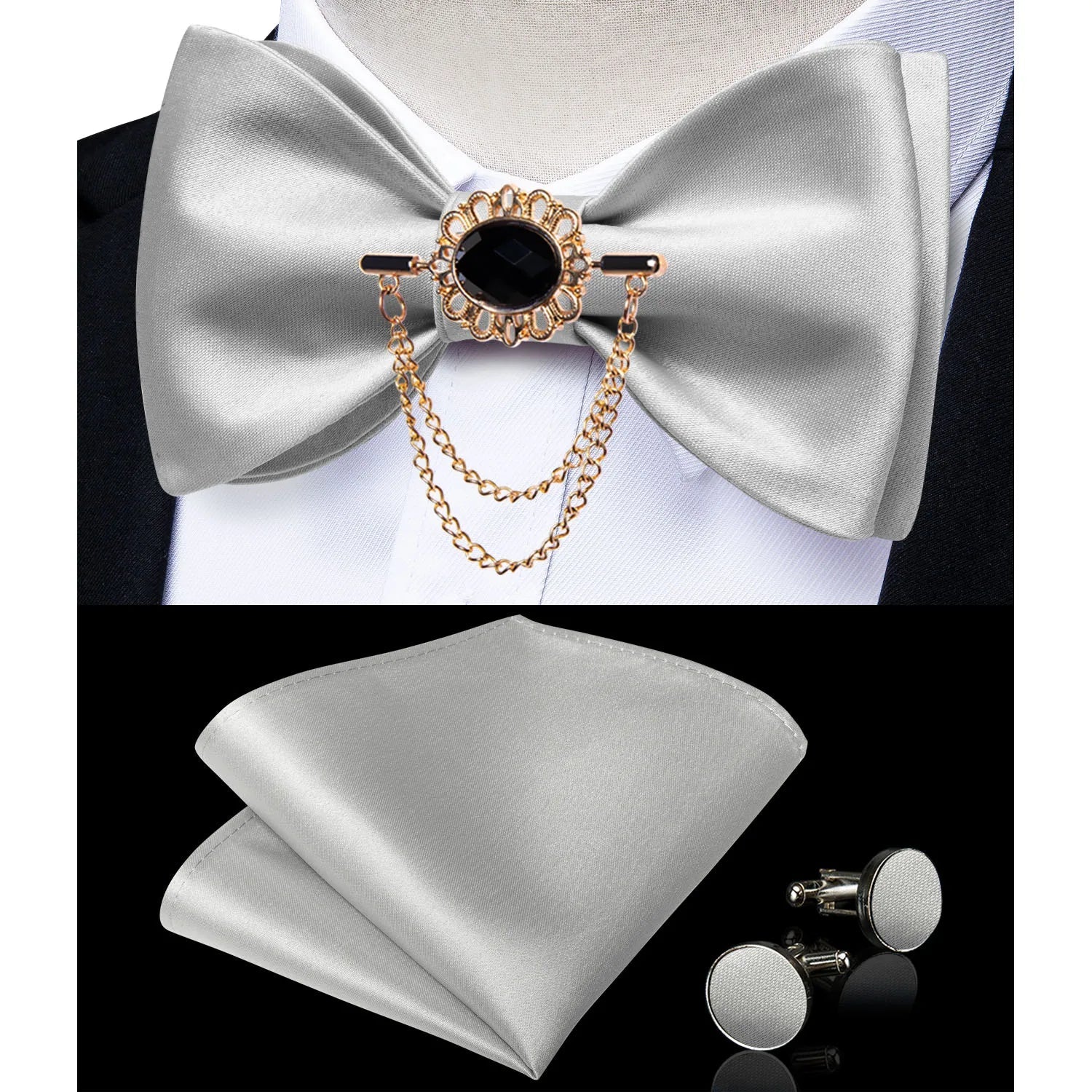 Pink Plaid Solid Men's Self Tie Bow Tie Silk Jacquard Woven Wedding Party Bowtie Hanky Brooch Set Men Butterfly Necktie DiBanGu SHOWLU FASHION STORE