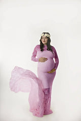 Summer Maternity Photography Props Maxi Maternity Gown Lace Maternity Dress Fancy Shooting Photo Pregnant Dress
