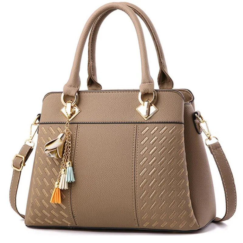 Gusure Luxury Handbag Women Crossbody Bag with tassel hanging Large Capacity Female Shoulder Bags Embroidery Tote Sac A Main SHOWLU FASHION STORE