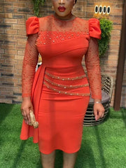 Spring/Autumn Women's Dress Irregular Wrinkle Lace Fashion Long Sleeve Ruffle Middle Waist Dresses 2025 New Party Women's Wear SHOWLU FASHION STORE