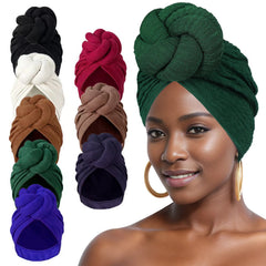 Women's Fashion Turbans New Bubble Cloth Large Plate Flower Elastic Leisure Comfortable and Breathable Daily Hat Headband Hat SHOWLU FASHION STORE