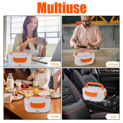 Electric Heated Lunch Box Travel Car Work Heating Bento Box 12V 220V EU Plug Fast Heating Food container Dinnerware