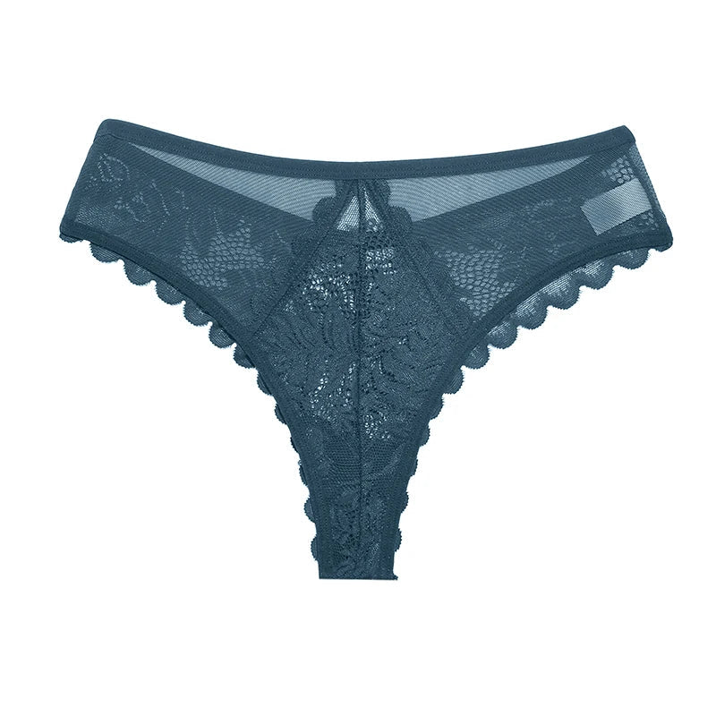Lace Underwear Women's Panties Sexy Low-Waist Thong Hollow Out G String Female Underpant Solid Comfortable Female Lingerie SHOWLU FASHION STORE