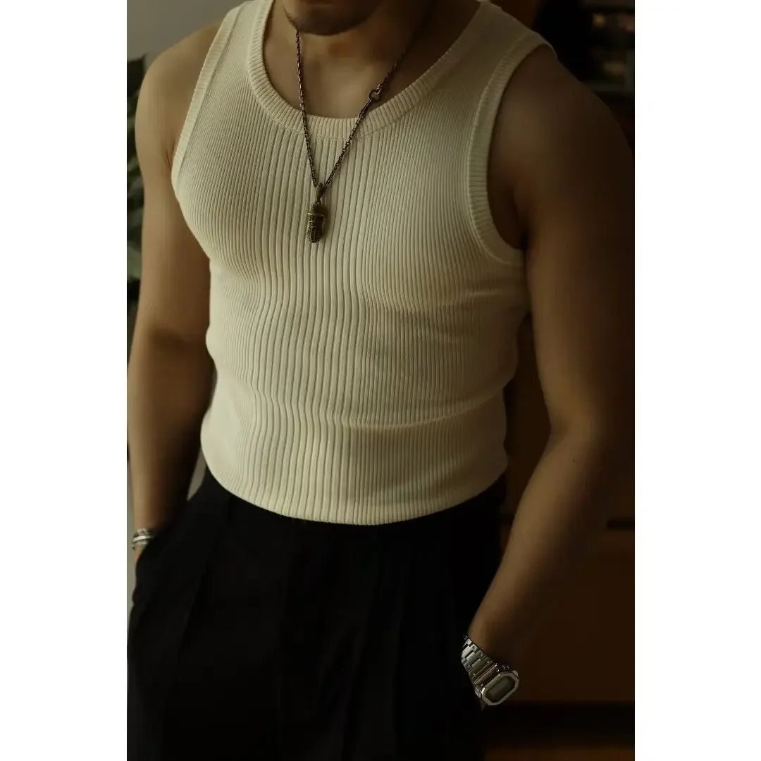 High Tuality Slim-fit Stretch Vest Sleeveless Base Shirt Short Sleeve Tee Oversized T-shirt Summer Men Clothing Sports shirt Top SHOWLU FASHION STORE