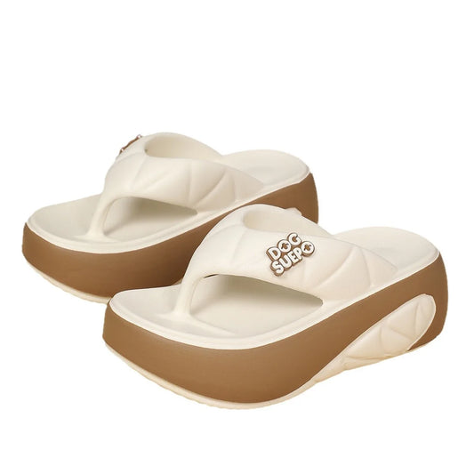New Women's Elevating Flip-Flops EVA Thick Platform Sandals Summer Comfortable Thong Design Outdoor Fashion Lightweight Footwear