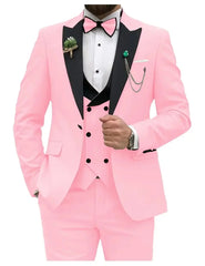 Slim Fit Men Suits Double Groom Formal Business Male Blazer Set Peak Lapel Party Wedding Tuxedo (Jacket+Vest+Pants) SHOWLU FASHION STORE