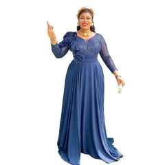Elegant African Dresses for Women 2025 New Africa Clothing Plus Size Turkey Wedding Party Long Dress Dashiki Ankara Outfits Robe SHOWLU FASHION STORE