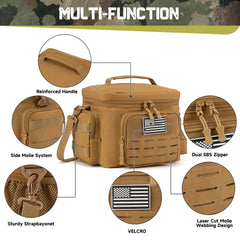 Tactical Lunch Bag for Men Outdoor Heavy Duty Lunch Box Work Leakproof Insulated Durable Thermal Cooler Bag Meal Camping Picnic SHOWLU FASHION STORE