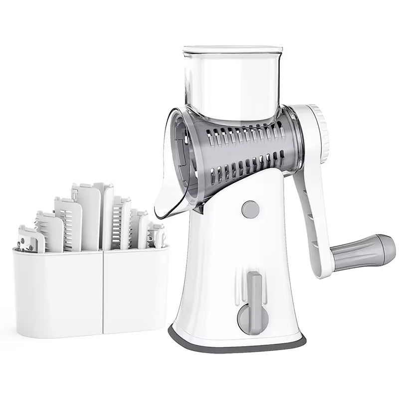 Rotary Cheese Grater Shredder Multifunction 5 in 1 Kitchen Manual Speed Round Mandolin Food Slicer Vegetable Shooter YY117