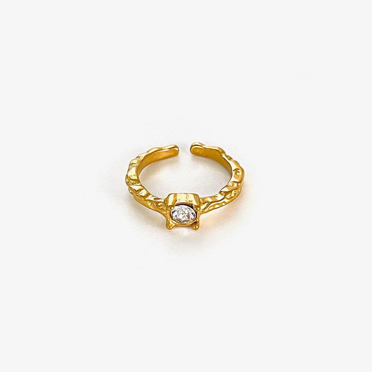 Peri'sbox Vintage Elegant Gold Plated Geometric Moonstone Zircon Rhinestone Open Rings for Women Party Daily Jewelry Waterproof SHOWLU FASHION STORE