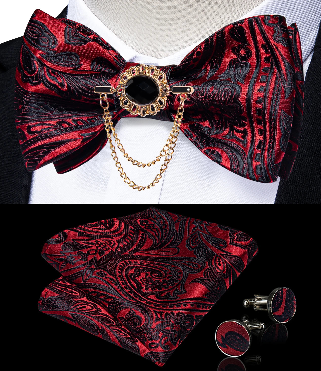 Pink Plaid Solid Men's Self Tie Bow Tie Silk Jacquard Woven Wedding Party Bowtie Hanky Brooch Set Men Butterfly Necktie DiBanGu SHOWLU FASHION STORE